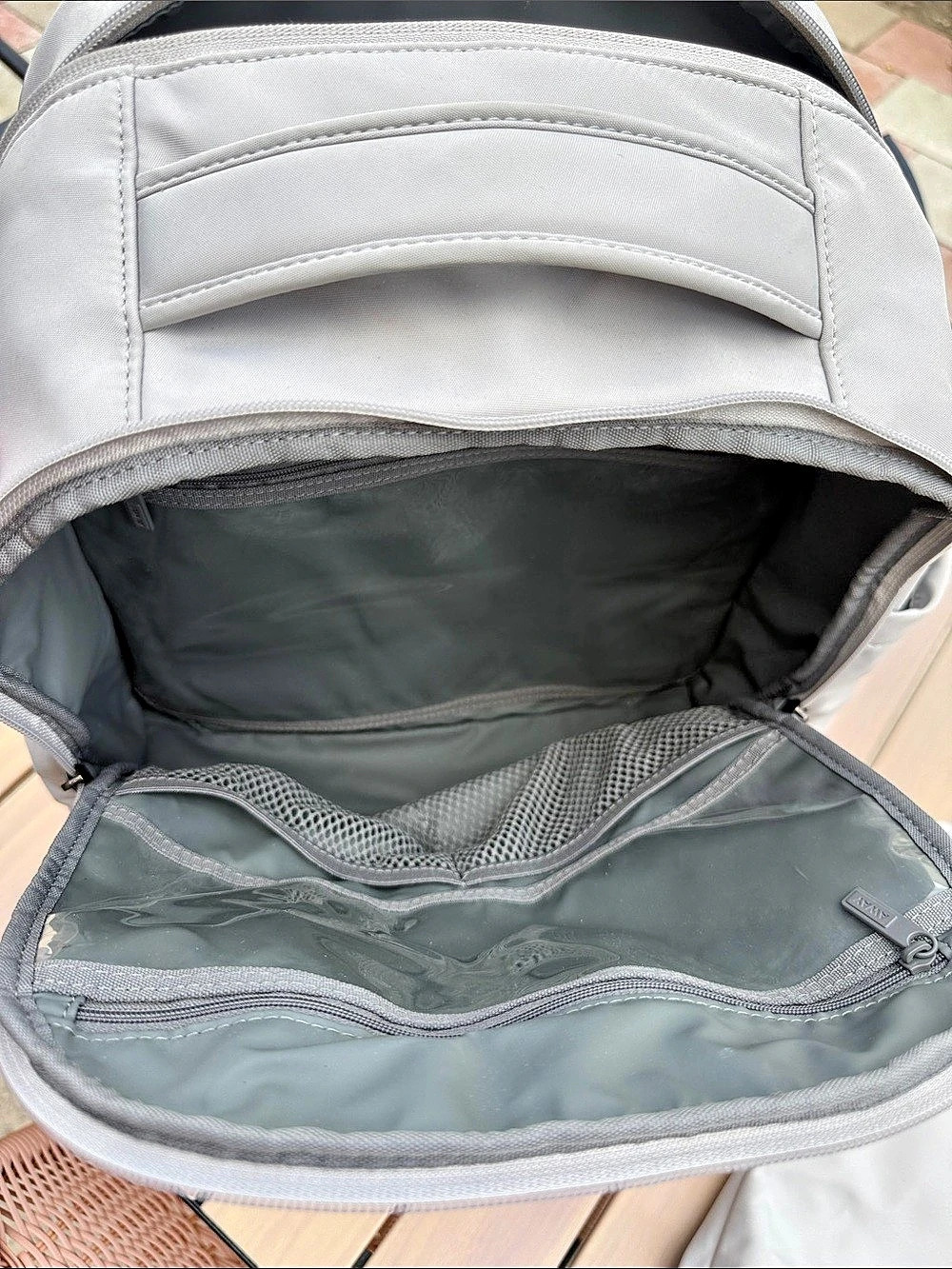Away Double Diaper Backpack in Gray Like New - Picture 8 of 8